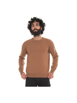 Jersey de cachemir de tela jersey con estampado de cachemira Gran Sasso marrón