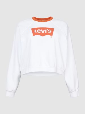 Bluza dresowa z nadrukiem Levi's® Plus biała