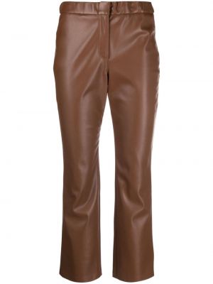 Pantaloni di pelle Semicouture marrone