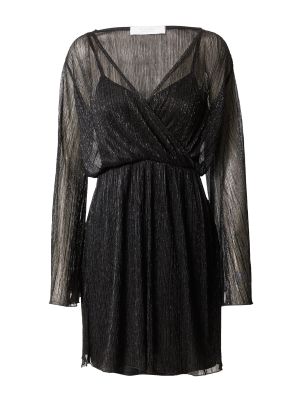 Jednofarebné priliehavé šaty s výstrihom do v Sisters Point - čierna