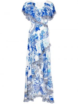 Hedvábné šaty Camilla - modrá