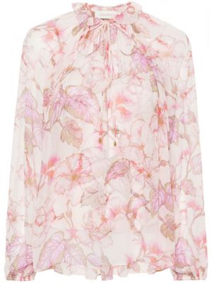 Bluza s cvjetnim printom s printom Zimmermann ružičasta