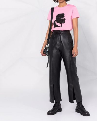 Camiseta con estampado Karl Lagerfeld rosa