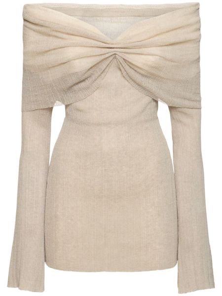 Mini-abito di lino con drappeggi Aya Muse grigio