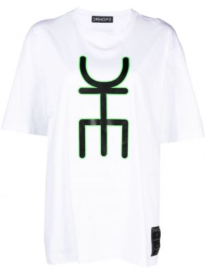 Kokvilnas t-krekls ar apdruku Drhope balts