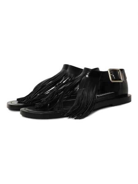 Кожаные сандалии Jil Sander черные