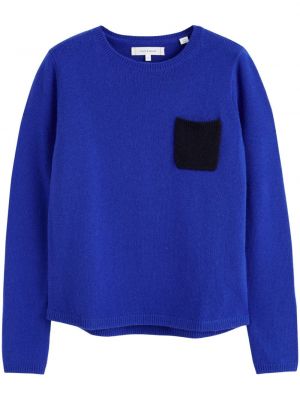 Sweter z okrągłym dekoltem z kieszeniami Chinti & Parker niebieski
