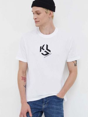 Тениска с дълъг ръкав с принт Karl Lagerfeld Jeans бяло