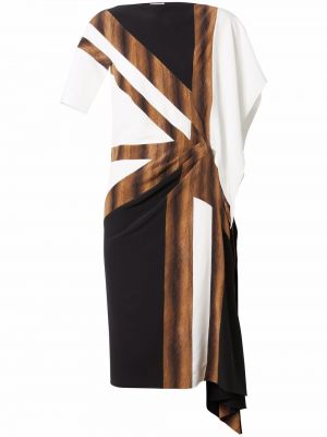 Sukienka asymetryczna z jedwabiu z printem Burberry