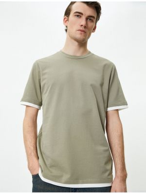 Βαμβακερή μπλούζα με κοντό μανίκι Koton