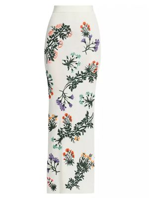 Длинная юбка с вышивкой в цветочек с принтом Bottega Veneta