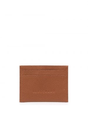 Portfel skórzany Longchamp brązowy