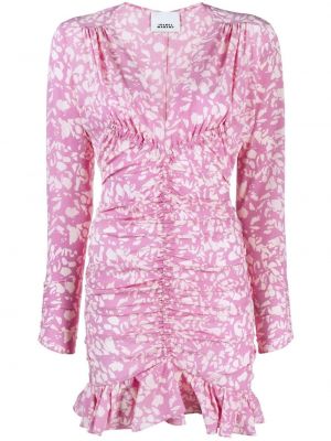 Sukienka w kwiatki Isabel Marant różowa