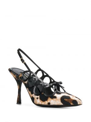 Mules con estampado leopardo Dolce & Gabbana negro