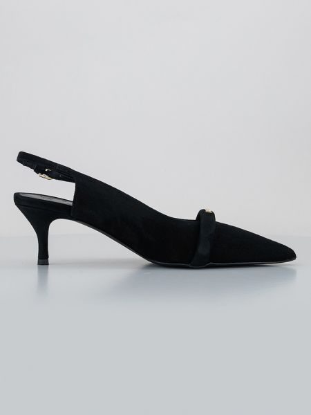 Замшевые туфли на каблуке Furla черные