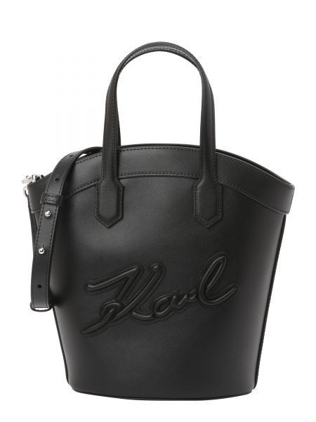 Кожени чанта Karl Lagerfeld черно
