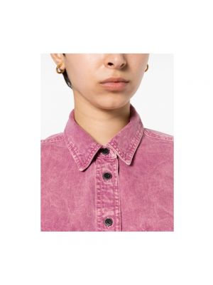 Camisa vaquera desgastada de algodón Isabel Marant étoile rosa