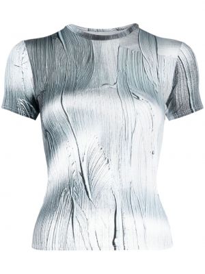 Tricou din jerseu cu imprimeu abstract Louisa Ballou argintiu