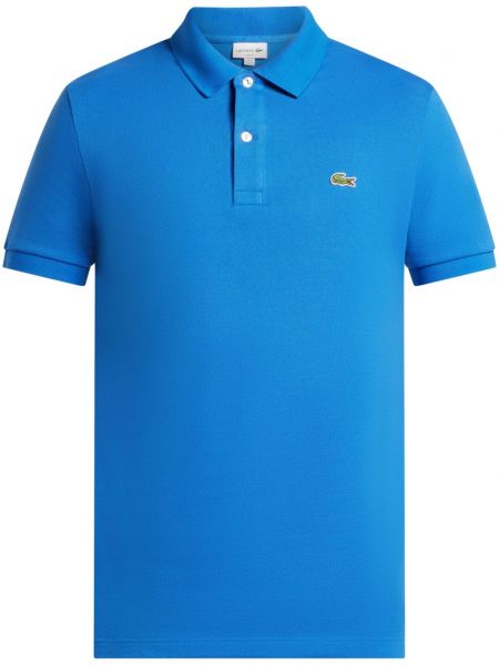 Medvilninis siuvinėtas polo marškinėliai Lacoste mėlyna