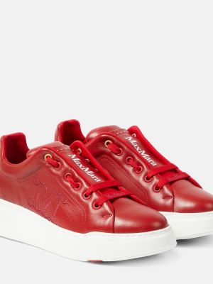 Sneakers di pelle Max Mara rosso