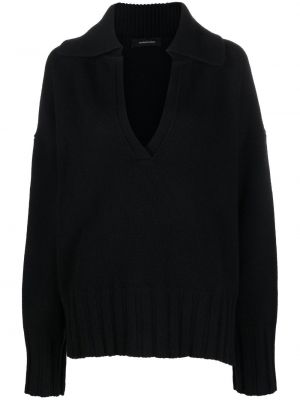 Vlnený sveter s výstrihom do v Made In Tomboy čierna