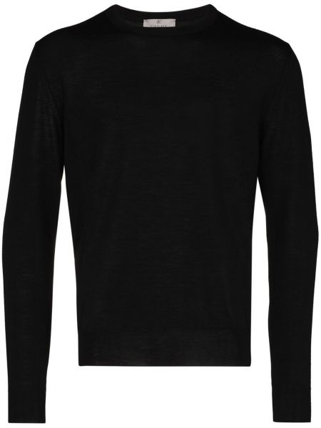 Μάλλινος πουλόβερ από μαλλί merino Canali μαύρο