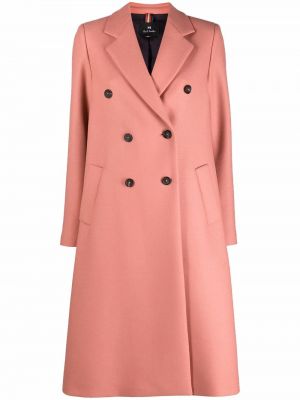Пальто на пуговицах двубортное Ps Paul Smith, розовое