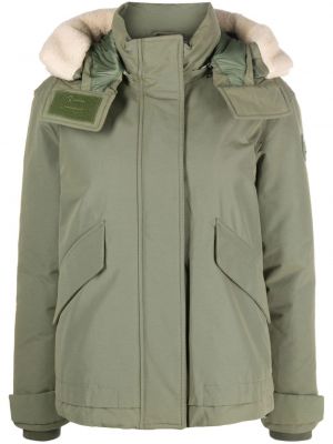 Pernata jakna s kapuljačom Woolrich zelena