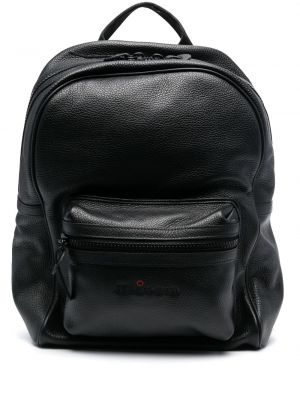 Kožený batoh s výšivkou Kiton černý