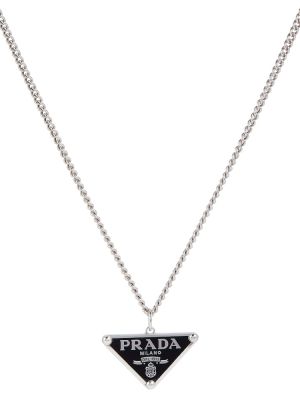 Stříbrný náhrdelník Prada - černá
