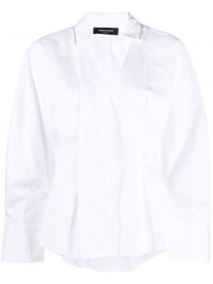 Plisovaná bavlněná košile Fabiana Filippi bílá