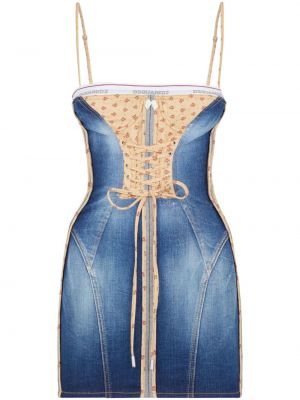 Sukienka jeansowa Dsquared2 niebieska
