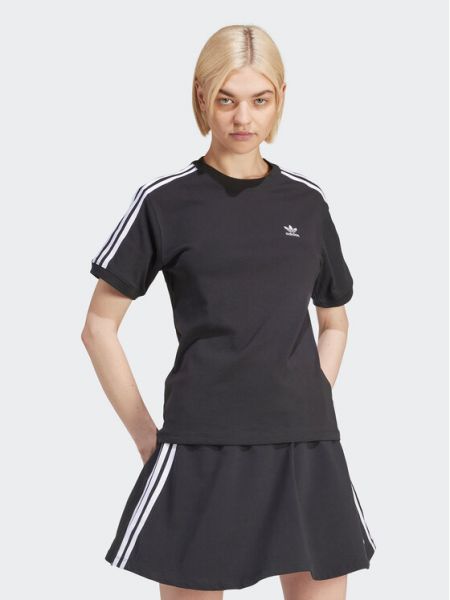 Pruhované tričko Adidas černé