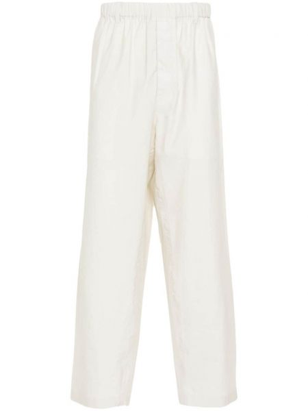 Pamučne hlače ravnih nogavica Lemaire bijela