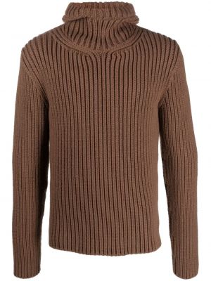 Пуловер с качулка Lanvin кафяво