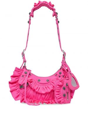 Чанта за ръка с волани Balenciaga розово