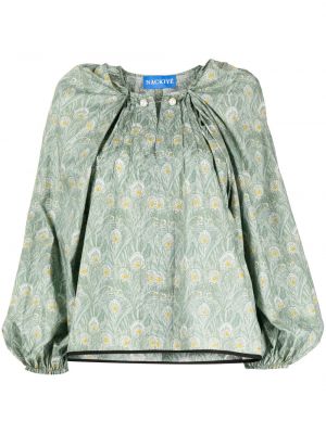 Памучна блуза с принт Nackiyé зелено