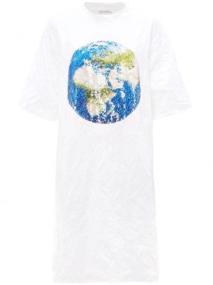 Pletené šaty s flitry s krátkými rukávy jersey Jw Anderson - bílá