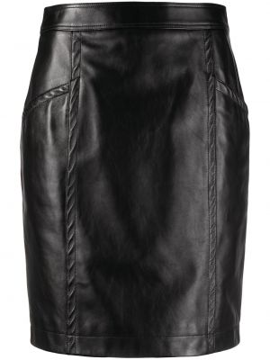 Spódnica skórzana skórzana Saint Laurent, сzarny
