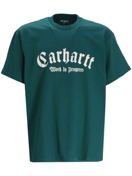 Raštuotas marškinėliai Carhartt Wip žalia