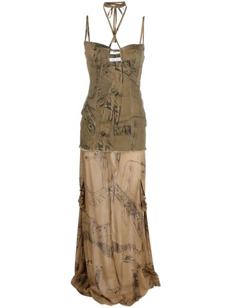 Φόρεμα με σχέδιο με διαφανεια Blumarine