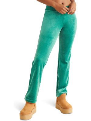 Велюровые брюки Juicy Couture зеленые