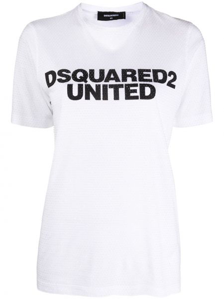 Camiseta con estampado Dsquared2 blanco