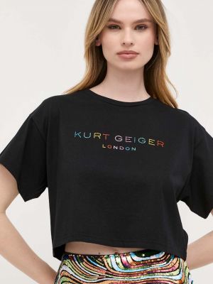 Bombažna majica Kurt Geiger London črna