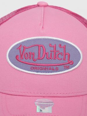 Розовая кепка с аппликацией Von Dutch