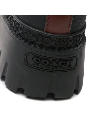 Коричневые кожаные кожаные ботинки Coach