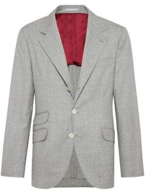 Vlněný oblek Brunello Cucinelli šedý