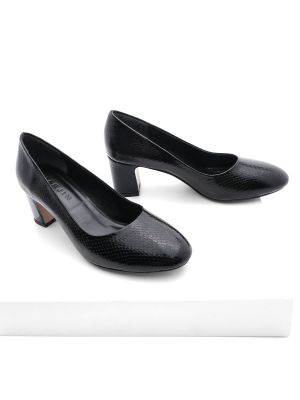 Pantofi chunky cu model piele de șarpe Marjin negru