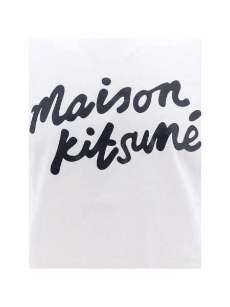Camisa de algodón con estampado Maison Kitsuné blanco
