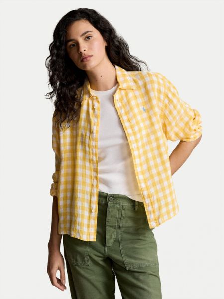 Voľná priliehavá košeľa Polo Ralph Lauren žltá